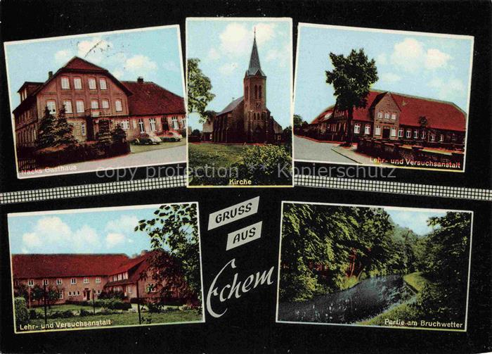 Echem Nacks Gasthaus Lehr und Versuchsanstalt Partie am Bruchwetter Kirche