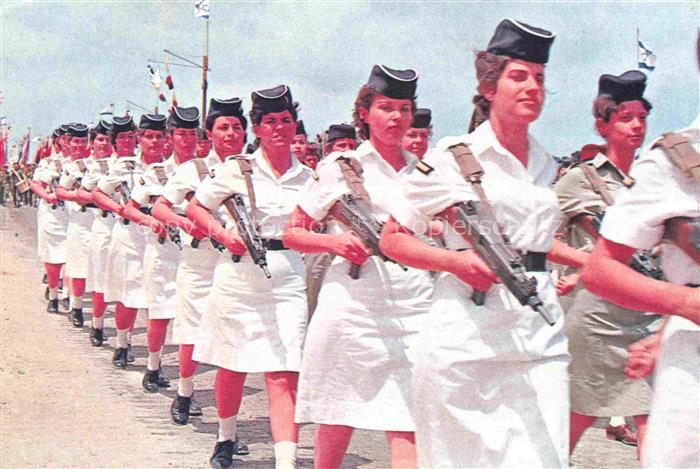 Israel Women Soldiers in the Israel Navy during the Parade