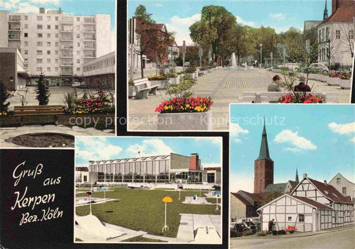 Kerpen  Rheinland Wohnblock Stadtplatz Stadthalle Minigolf Kirche
