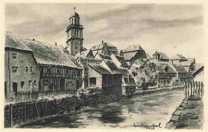 Lauterbach Hessen Ortsmotiv Kuenstlerkarte