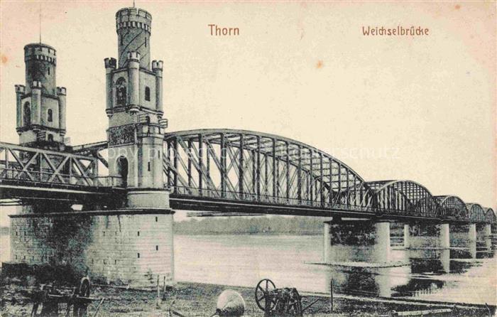 Thorn  Westpreussen TORUN PL Weichselbruecke Feldpost