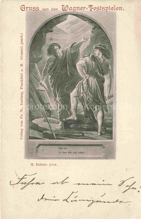 Wagner Richard Kuenstlerkarte Gemaelde Zieh hin ich kann Dich nicht halten