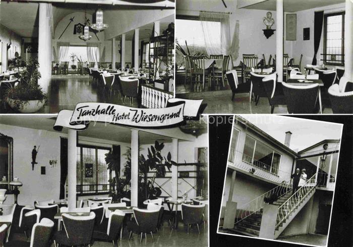 Langenbach Kirburg Westerwaldkreis Hotel Wiesengrund Tanzhalle Gastraeume Treppe
