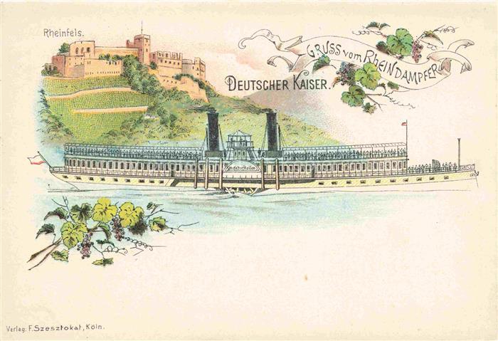 Rheinfels Burgruine Sankt Goar Rheindampfer Deutscher Kaiser