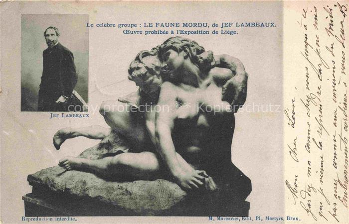 LIEGE  Luettich Luik Belgie Le Faune Mordu de Jef Lambeaux Portrait L'Exposition