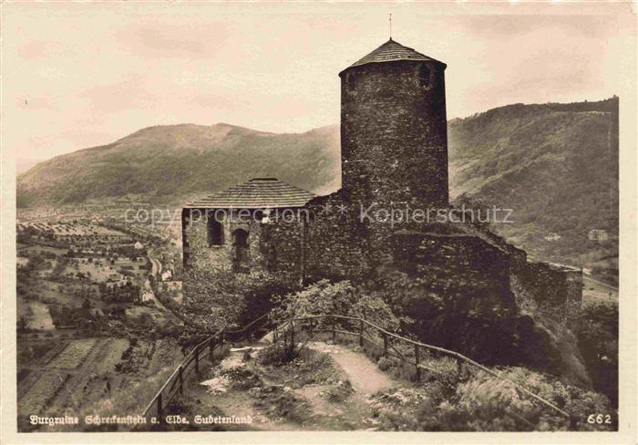 Schreckenstein Burg Strekov Usti nad Labem Aussig CZ Ansicht