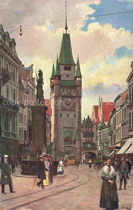 Hoffmann  Heinrich Kuenstlerkarte Sueddeutschland Alsace Freiburg i. Br. Kaisers