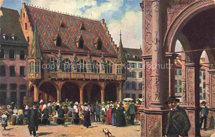 Hoffmann  Heinrich Kuenstlerkarte Sueddeutschland Alsace Freiburg i. Br. Muenste