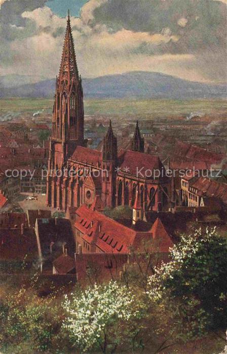 Hoffmann  Heinrich Kuenstlerkarte Sueddeutschland Alsace Freiburg i. Br. Das Mue