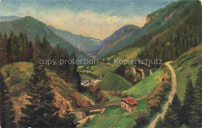 Hoffmann  Heinrich Kuenstlerkarte Sueddeutschland Alsace Hoellental bei der Rabe