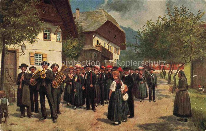 Hoffmann  Heinrich Kuenstlerkarte Sueddeutschland Alsace Bauernhochzeit