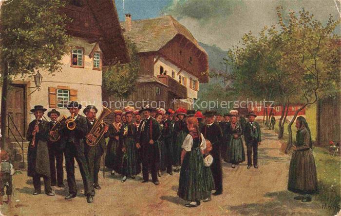 Hoffmann  Heinrich Kuenstlerkarte Sueddeutschland Alsace Bauernhochzeit