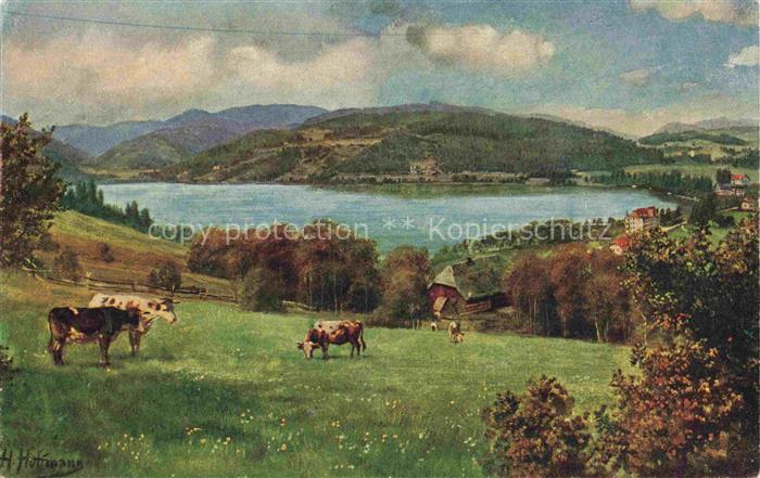 Hoffmann  Heinrich Kuenstlerkarte Sueddeutschland Alsace Titisee mit Feldberg