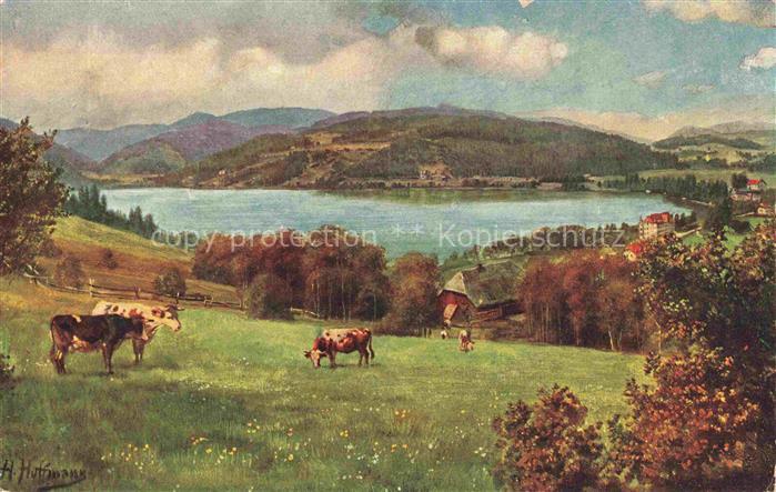 Hoffmann  Heinrich Kuenstlerkarte Sueddeutschland Alsace Titisee mit Feldberg