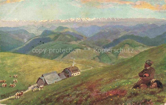 Hoffmann  Heinrich Kuenstlerkarte Sueddeutschland Alsace Bad Belchen mit Hotel u