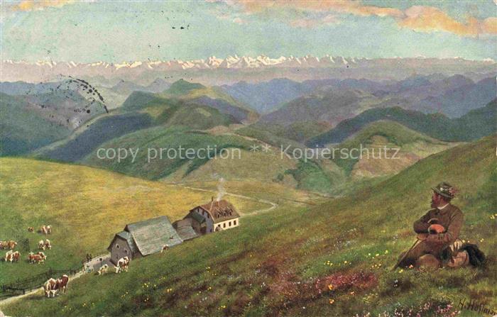Hoffmann  Heinrich Kuenstlerkarte Sueddeutschland Alsace Bad Belchen mit Hotel u