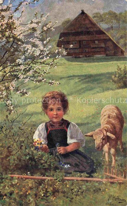 Hoffmann  Heinrich Kuenstlerkarte Sueddeutschland Alsace Fruehlingsgrusse aus de
