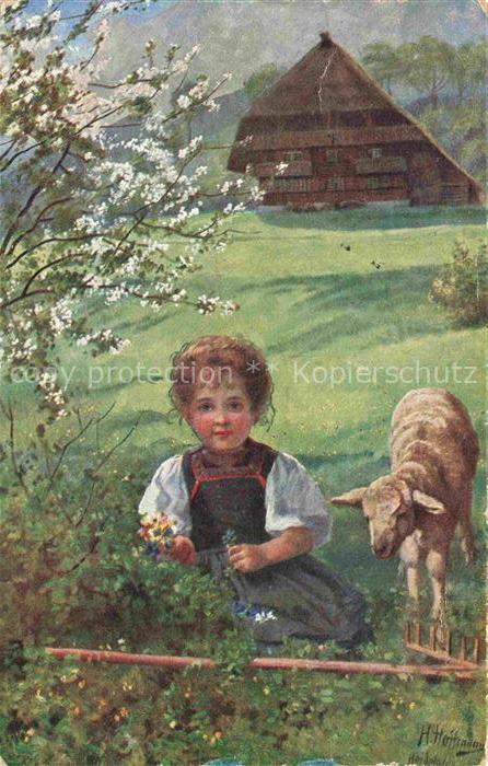 Hoffmann  Heinrich Kuenstlerkarte Sueddeutschland Alsace Fruehlingsgrusse aus de