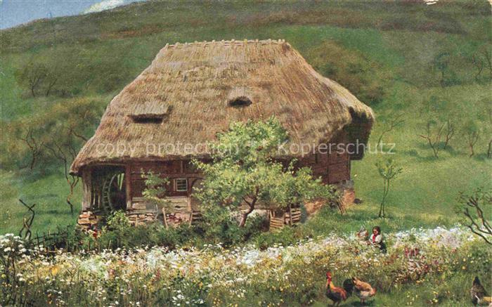 Hoffmann  Heinrich Kuenstlerkarte Sueddeutschland Alsace Alte Muehle im Schwarzw