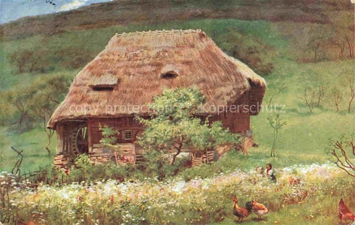Hoffmann  Heinrich Kuenstlerkarte Sueddeutschland Alsace Alte Muehle im Schwarzw
