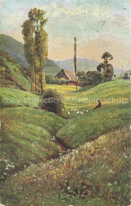 Hoffmann  Heinrich Kuenstlerkarte Sueddeutschland Alsace Schwarzwald Idul