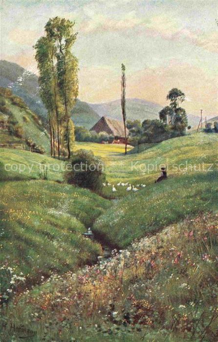 Hoffmann  Heinrich Kuenstlerkarte Sueddeutschland Alsace Schwarzwald Idull