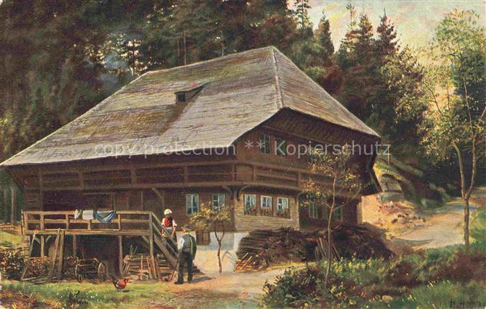 Hoffmann  Heinrich Kuenstlerkarte Sueddeutschland Alsace Schwarzwald Totmoos