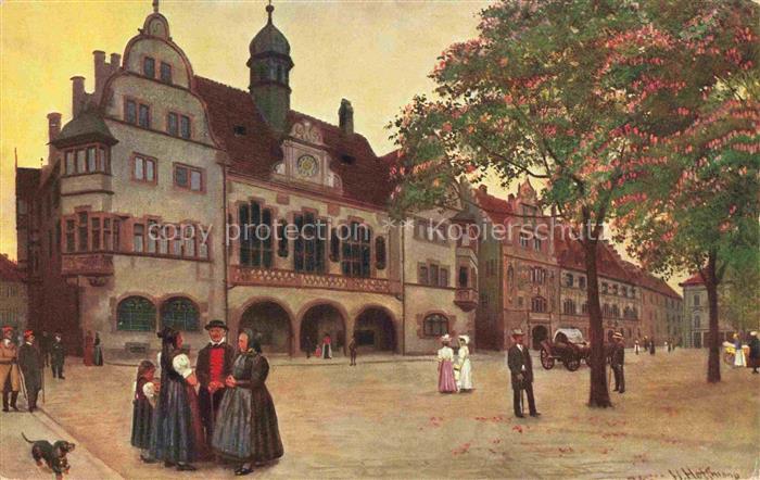 Hoffmann  Heinrich Kuenstlerkarte Sueddeutschland Alsace Freiburg i. Br. Das alt