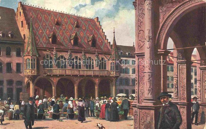Hoffmann  Heinrich Kuenstlerkarte Sueddeutschland Alsace Freiburg i. Br. Muenste