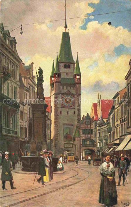 Hoffmann  Heinrich Kuenstlerkarte Sueddeutschland Alsace Freiburg i. Br. Kaisers