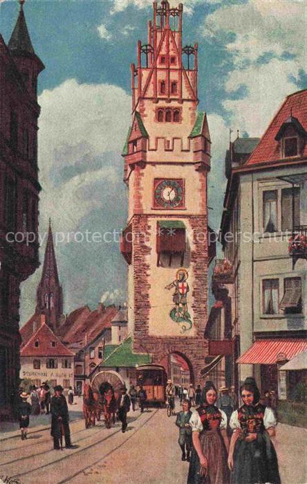 Hoffmann  Heinrich Kuenstlerkarte Sueddeutschland Alsace Freiburg i. Br. Das sch