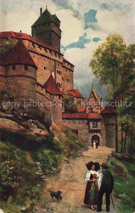 Hoffmann  Heinrich Kuenstlerkarte Sueddeutschland Alsace Hohkoenigsburg