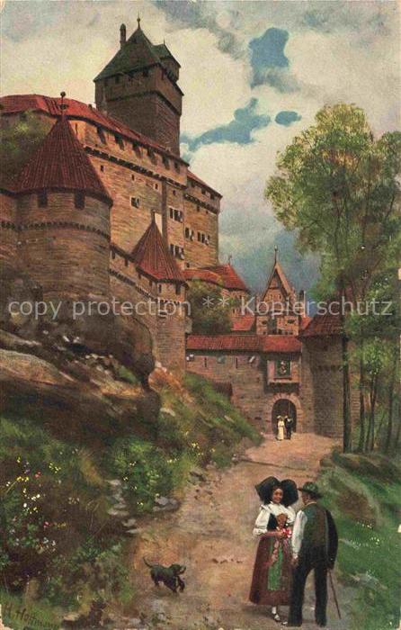 Hoffmann  Heinrich Kuenstlerkarte Sueddeutschland Alsace Hohkoenigsburg