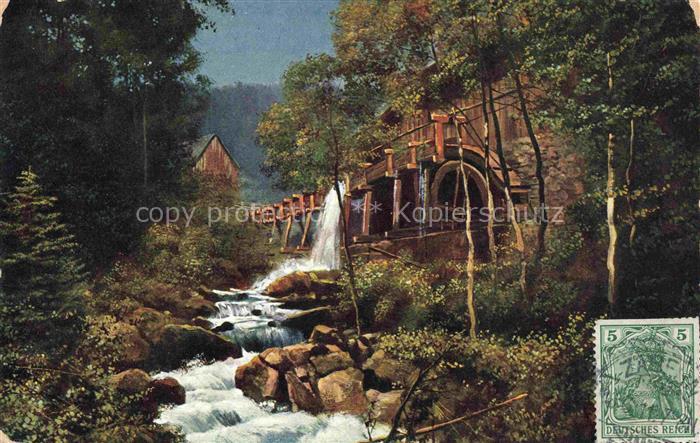 Hoffmann  Heinrich Kuenstlerkarte Sueddeutschland Alsace Saegemuehle im Hohwald