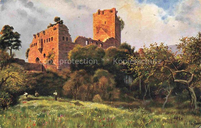 Hoffmann  Heinrich Kuenstlerkarte Sueddeutschland Alsace Burg Landsberg bei Barr