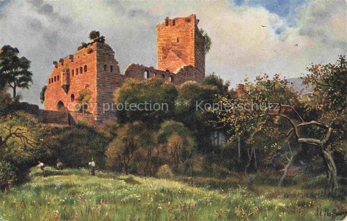 Hoffmann  Heinrich Kuenstlerkarte Sueddeutschland Alsace Burg Landsberg Bei Darr