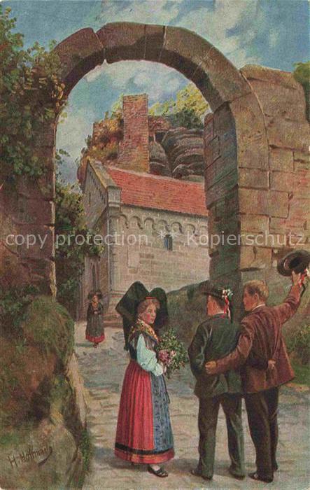 Hoffmann  Heinrich Kuenstlerkarte Sueddeutschland Alsace Auf Bochbarr bei Zabern