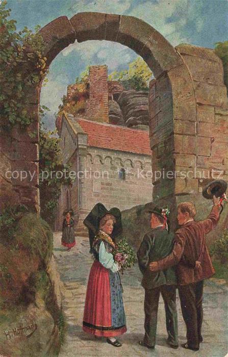Hoffmann  Heinrich Kuenstlerkarte Sueddeutschland Alsace Auf Bochbarr bei Zabern