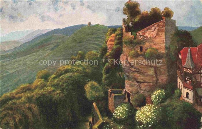 Hoffmann  Heinrich Kuenstlerkarte Sueddeutschland Alsace Bochbarr Blick auf Geri