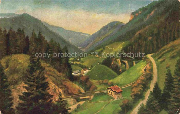 Hoffmann  Heinrich Kuenstlerkarte Sueddeutschland Alsace Hoellental bei der Rave