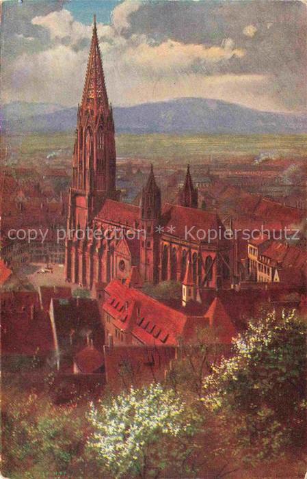 Hoffmann  Heinrich Kuenstlerkarte Sueddeutschland Alsace Freiburg i. Fr. Das Mue