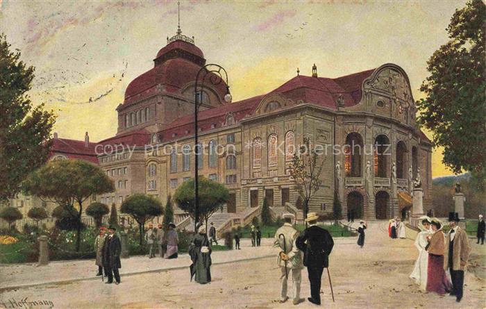 Hoffmann  Heinrich Kuenstlerkarte Sueddeutschland Alsace Das neue Theater in Fre