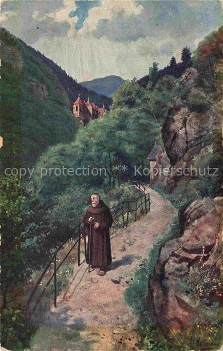 Hoffmann  Heinrich Kuenstlerkarte Sueddeutschland Alsace Dusenbachtal mit Dusenb