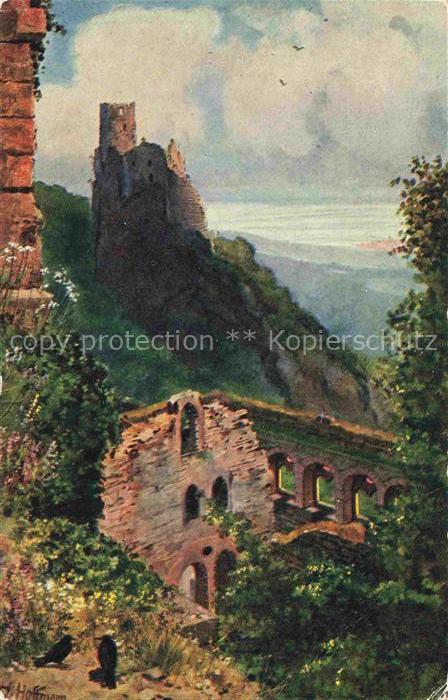 Hoffmann  Heinrich Kuenstlerkarte Sueddeutschland Alsace Blick von der Ulrichsbu