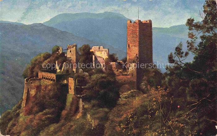 Hoffmann  Heinrich Kuenstlerkarte Sueddeutschland Alsace Ulrichsburg b. Rappolts