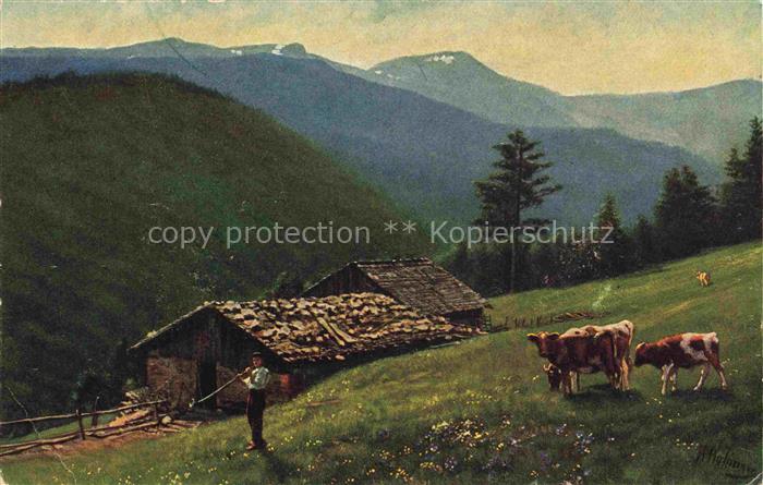 Hoffmann  Heinrich Kuenstlerkarte Sueddeutschland Alsace Melkerei Widenbach am S