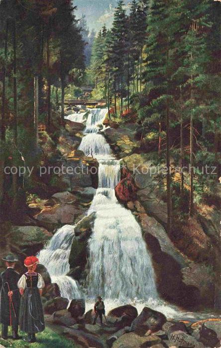 Hoffmann  Heinrich Kuenstlerkarte Sueddeutschland Alsace Triberg im Schwarzwald