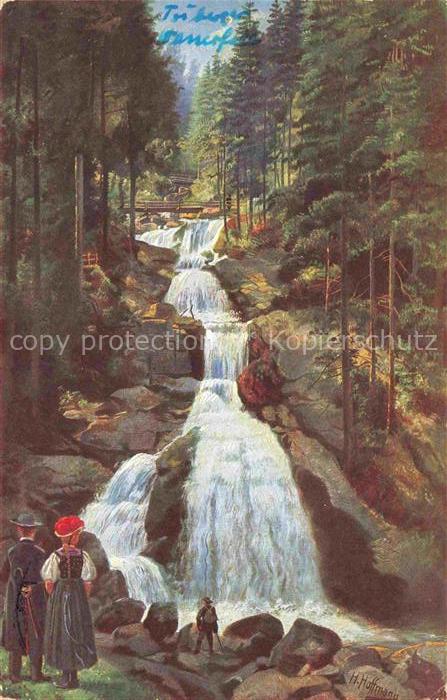 Hoffmann  Heinrich Kuenstlerkarte Sueddeutschland Alsace Triberg im Schwarzwald