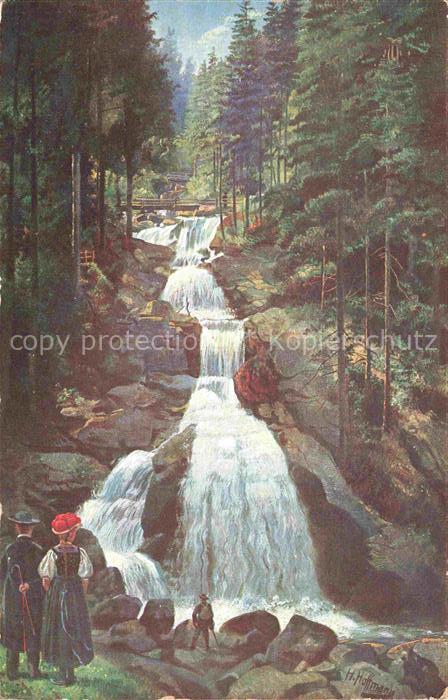 Hoffmann  Heinrich Kuenstlerkarte Sueddeutschland Alsace Triberg im Schwarzwald