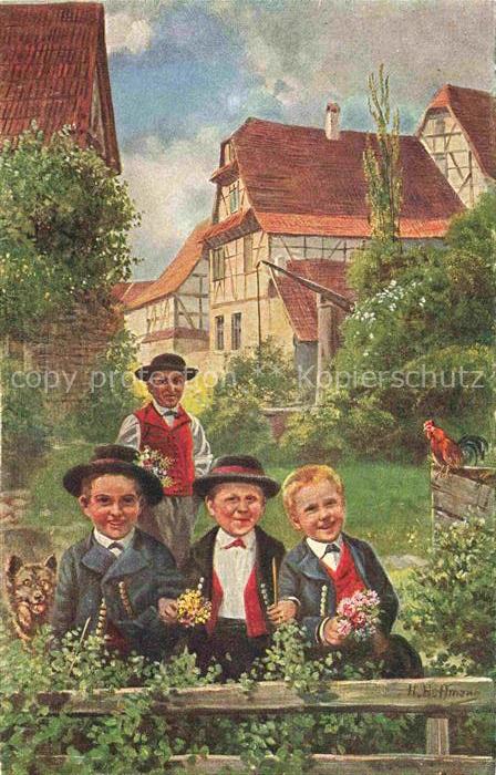 Hoffmann  Heinrich Kuenstlerkarte Sueddeutschland Alsace Schaeffer Tracht